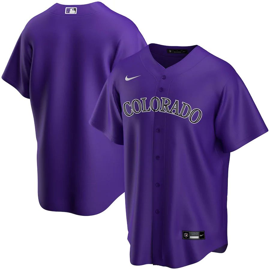 Cheap Mens Colorado Rockies Nike Purple Alternate Replica Team MLB Jerseys